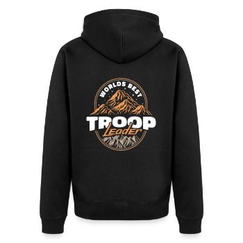 Pfadfinder - Unisex Premium Bio Zip Hoodie - Schwarz - Hinten - Nico (187cm)