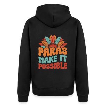 Les paras de l’assistant parental rendent cela possible - Veste à capuche bio Premium Unisexe - noir - Dos - Nico (187cm)