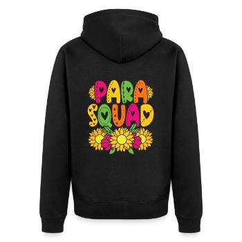 Educational Assistant Para Squad - Unisex Premium Organic Zip Hoodie - black - Back - Nico (187cm)