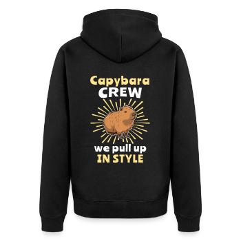 Dictons Capybara Capybara - Veste à capuche bio Premium Unisexe - noir - Dos - Nico (187cm)