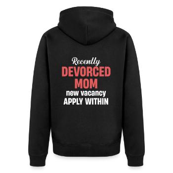 Kürzlich Geschiedene Mutter - Unisex Premium Bio Zip Hoodie - Schwarz - Hinten - Nico (187cm)