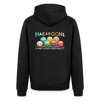 Cute Macaroons Funny Pastry Lover Macaron Baking - Unisex Premium Bio Zip Hoodie - Schwarz - Hinten - Nico (187cm)