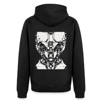 Conception de costume de fête d’Halloween squelette de robot - Veste à capuche bio Premium Unisexe - noir - Dos - Nico (187cm)