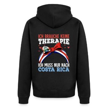 Costa Rica - Unisex Premium Bio Zip Hoodie - Schwarz - Hinten - Nico (187cm)