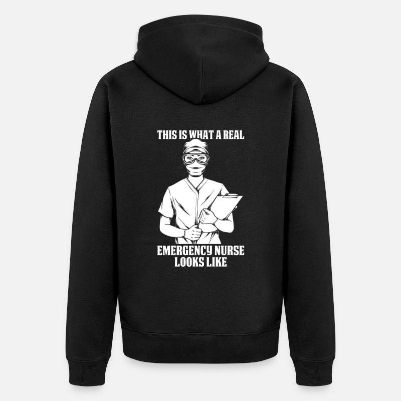Krankenschwester Lustig Notfall Krankenschwester - Unisex Premium Bio Zip Hoodie - Schwarz