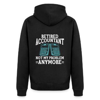 Rente Buchhalter Cpa Buchhaltung Buchhalter - Unisex Premium Bio Zip Hoodie - Schwarz - Hinten - Nico (187cm)