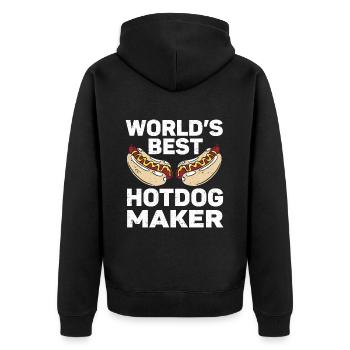 Hot-Dog Cadeau Nourriture Hot Dog - Veste à capuche bio Premium Unisexe - noir - Dos - Nico (187cm)