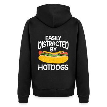 Hot-Dog Cadeau Nourriture Hot Dog - Veste à capuche bio Premium Unisexe - noir - Dos - Nico (187cm)