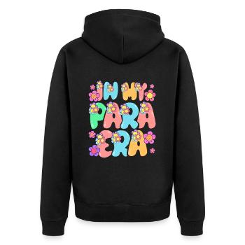 Childcare Assistant In My Para Era - Unisex Premium Organic Zip Hoodie - black - Back - Nico (187cm)