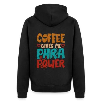 Educational Assistant Coffee - Unisex Premium Organic Zip Hoodie - black - Back - Nico (187cm)