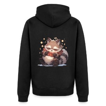Raton laveur, raton laveur, raton laveur, bébé garde ours - Veste à capuche bio Premium Unisexe - noir - Dos - Nico (187cm)