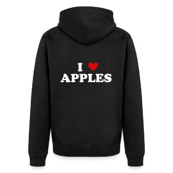 Heart Farmer - I Love Apple - Unisex Premium Organic Zip Hoodie - black - Back - Nico (187cm)