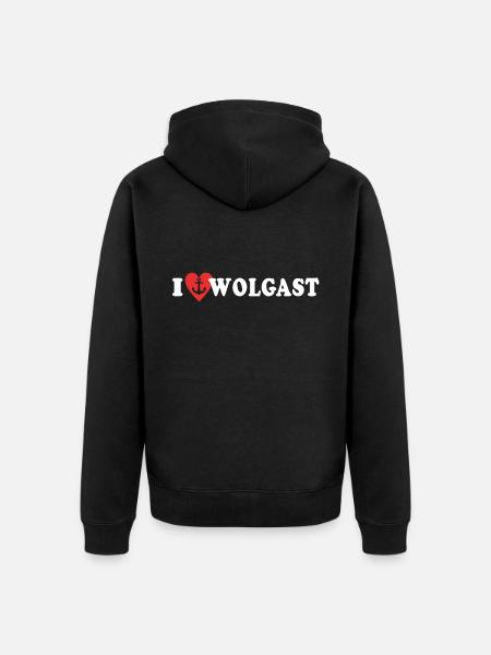 I Love Wolgast Liebe - Unisex Premium Organic Zip Hoodie - black