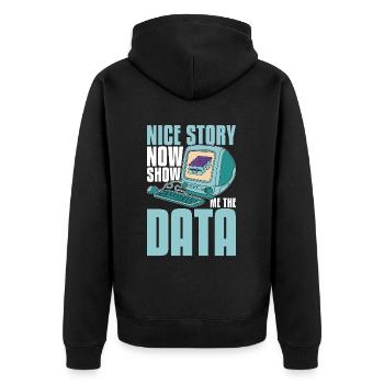 Exploration de données Belle histoire maintenant Montrez-moi la programmation - Veste à capuche bio Premium Unisexe - noir - Dos - Nico (187cm)