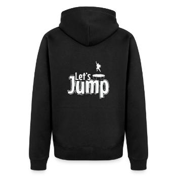 Let's Jump Trampoline Jumping Sport Hobby - Unisex Premium Organic Zip Hoodie - black - Back - Nico (187cm)