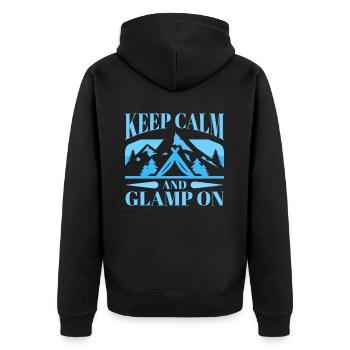 Glamping Camper Nature Camp Tent Happy Glamper - Unisex Premium Organic Zip Hoodie - black - Back - Nico (187cm)
