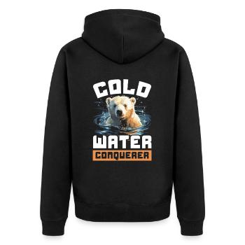 Polar Bear Plunge Icy Water Polar Plunge - Unisex Premium Organic Zip Hoodie - black - Back - Nico (187cm)