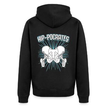 Chirurgie de la hanche Joke Implant de hanche - Veste à capuche bio Premium Unisexe - noir - Dos - Nico (187cm)