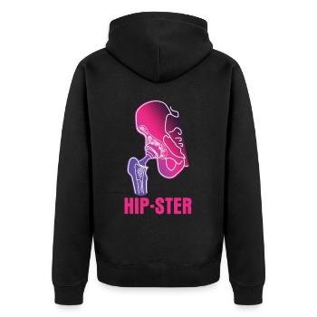 Chirurgie drôle de la hanche d’implant de hanche - Veste à capuche bio Premium Unisexe - noir - Dos - Nico (187cm)