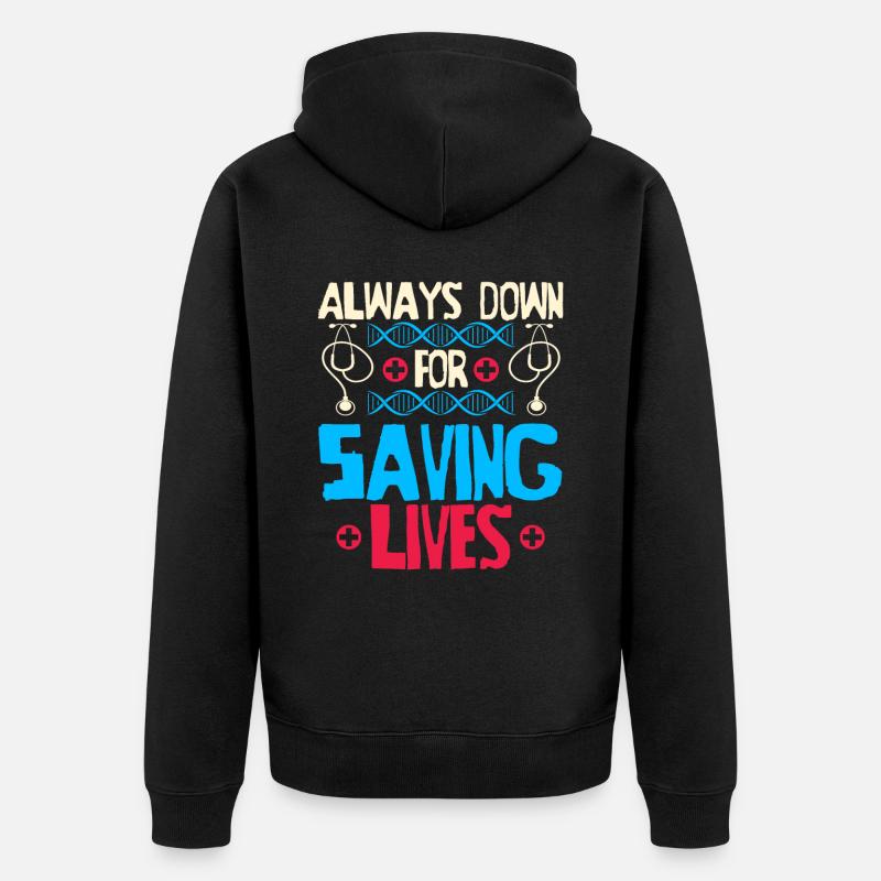 Krankenschwester Witzig Notfall Krankenschwester - Unisex Premium Bio Zip Hoodie - Schwarz
