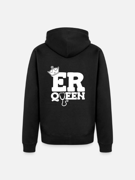 Nurse Queen - Unisex Premium Organic Zip Hoodie - black