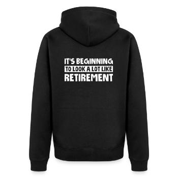 Pension de retraité - Veste à capuche bio Premium Unisexe - noir - Dos - Nico (187cm)