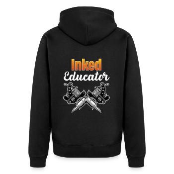 Éducateur tatoué Professeur tatoué Professeur - Veste à capuche bio Premium Unisexe - noir - Dos - Nico (187cm)