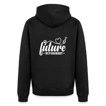 Future Veterinary Beruf - Unisex Premium Bio Zip Hoodie - Schwarz - Hinten - Nico (187cm)