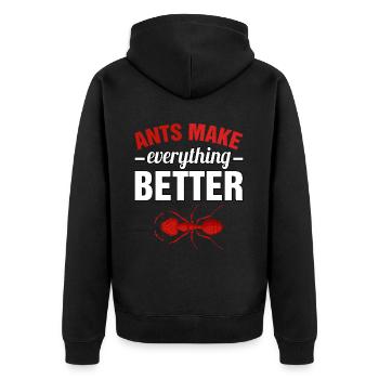 Ants make everything better - Unisex Premium Organic Zip Hoodie - black - Back - Nico (187cm)