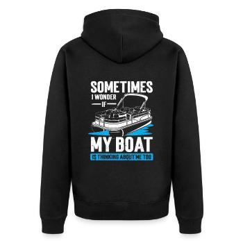 Bateau Ponton Bateau Capitaine de Bateau - Veste à capuche bio Premium Unisexe - noir - Dos - Nico (187cm)