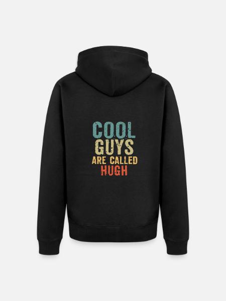 Cool guys are called hugh - Unisex Premium Organic Zip Hoodie - black