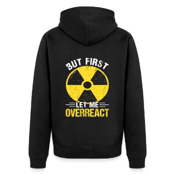 Lustiges Kernkraftwerk Nuklearingenieur - Unisex Premium Bio Zip Hoodie - Schwarz - Hinten - Nico (187cm)