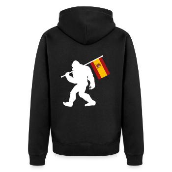 Spanien - Unisex Premium Bio Zip Hoodie - Schwarz - Hinten - Nico (187cm)