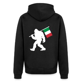 Italien - Unisex Premium Bio Zip Hoodie - Schwarz - Hinten - Nico (187cm)