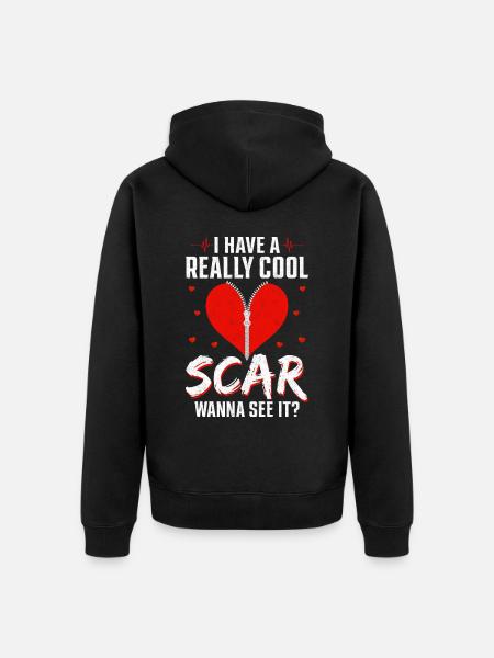 Open-heart surgery survivor - Unisex Premium Organic Zip Hoodie - black