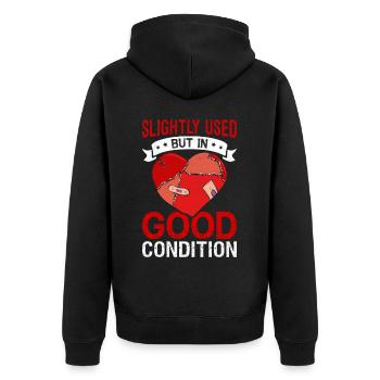 Récupération d’une opération à cœur ouvert - Veste à capuche bio Premium Unisexe - noir - Dos - Nico (187cm)