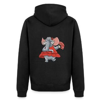 Dancing Elephant Flamenco Dance Teacher - Unisex Premium Organic Zip Hoodie - black - Back - Nico (187cm)