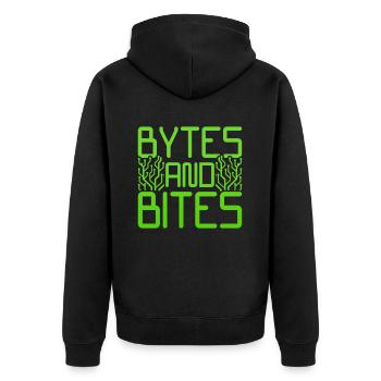 Network Administrator Bytes And Bites - Unisex Premium Organic Zip Hoodie - black - Back - Nico (187cm)