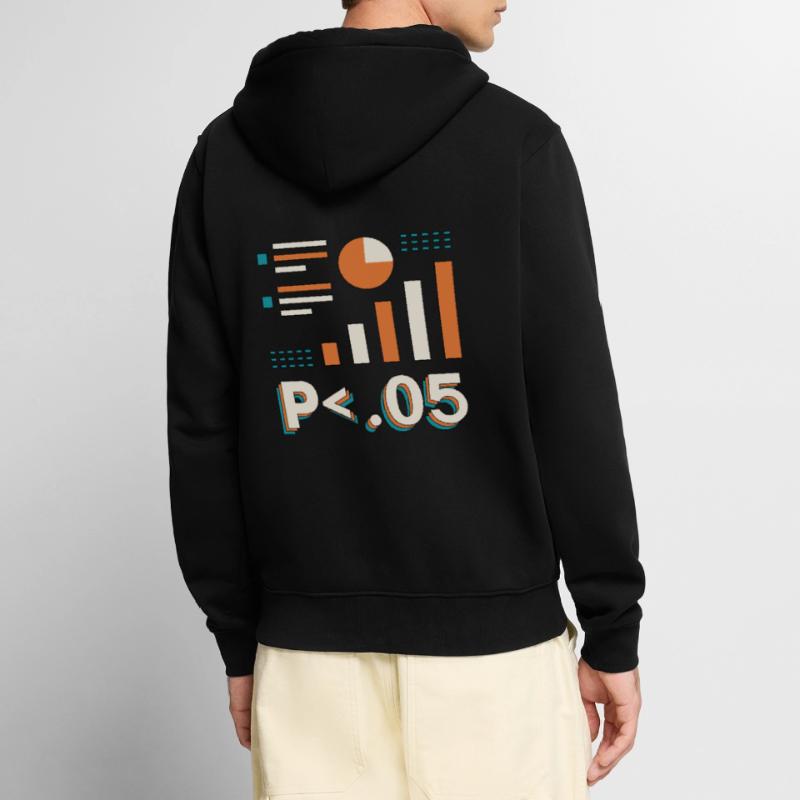 Data Analyst P < .05 Computer Science Programming Unisex Premium Bio Zip Hoodie