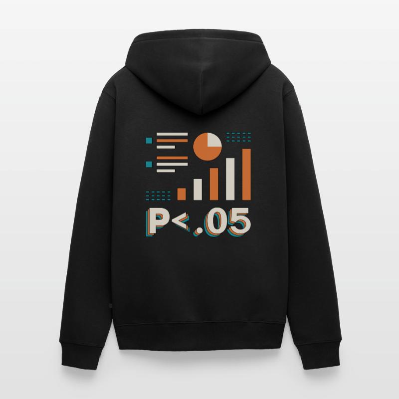 Data Analyst P < .05 Computer Science Programming Unisex Premium Bio Zip Hoodie