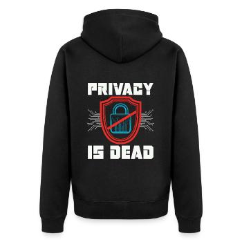 La cybersécurité La protection de la vie privée est morte - Veste à capuche bio Premium Unisexe - noir - Dos - Nico (187cm)