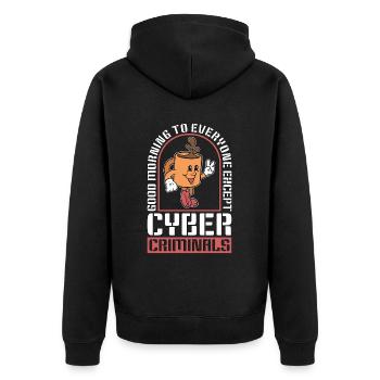 Cybersécurité Bonjour à tous Programmation - Veste à capuche bio Premium Unisexe - noir - Dos - Nico (187cm)