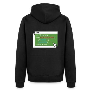 Cybersécurité Je préfère développer Programmer - Veste à capuche bio Premium Unisexe - noir - Dos - Nico (187cm)
