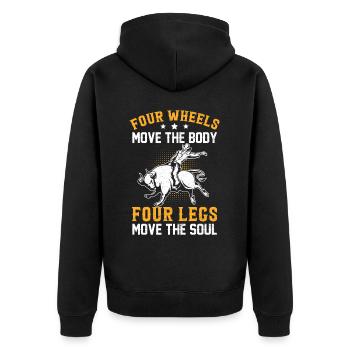 Bullenreiten Bullenreiter Cowboy - Unisex Premium Bio Zip Hoodie - Schwarz - Hinten - Nico (187cm)