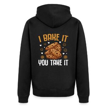 Baking Cookies Boy Scout Cookie Vendor - Unisex Premium Organic Zip Hoodie - black - Back - Nico (187cm)