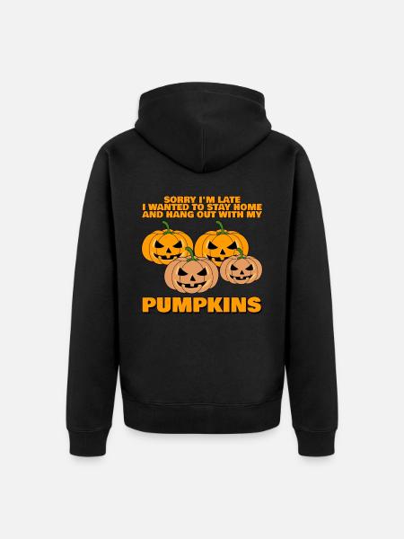 Pumpkins Joke Pumpkin - Unisex Premium Organic Zip Hoodie - black