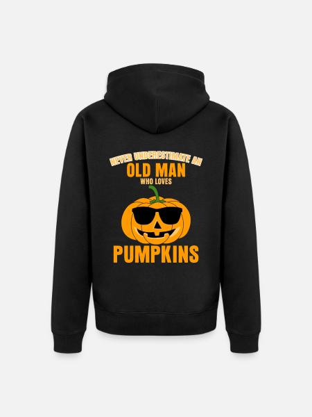 Pumpkin with Sunglasses Pumpkins - Unisex Premium Organic Zip Hoodie - black