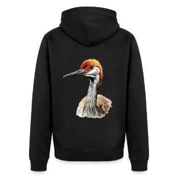 Vogelbeobachtung Sandhill Crane Nebraska Sandhill - Unisex Premium Bio Zip Hoodie - Schwarz - Hinten - Nico (187cm)