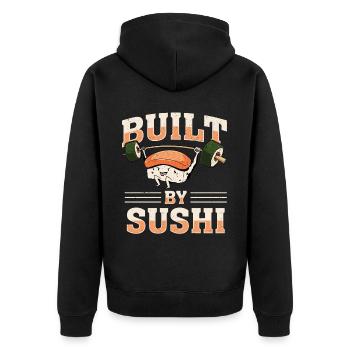 Japonais Nourriture Sushi Amateur Bodybuilder - Veste à capuche bio Premium Unisexe - noir - Dos - Nico (187cm)