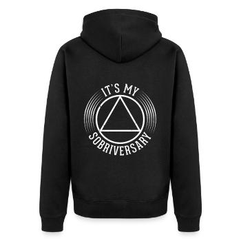 Sobriété Addiction Rétablissement Alcoolique - Veste à capuche bio Premium Unisexe - noir - Dos - Nico (187cm)
